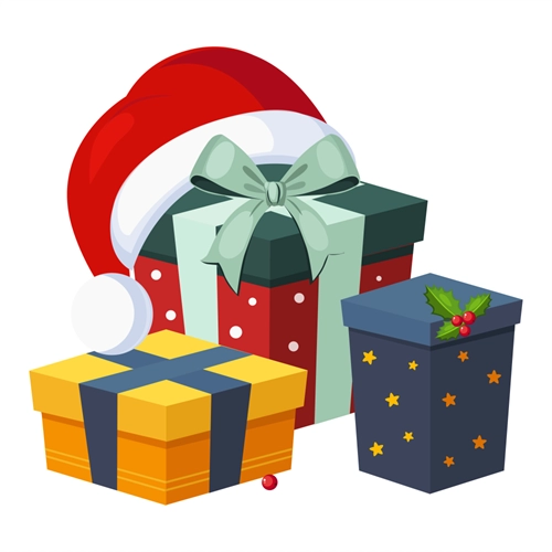 Christmas Decoration Gift Boxes with Santa Hat Sticker